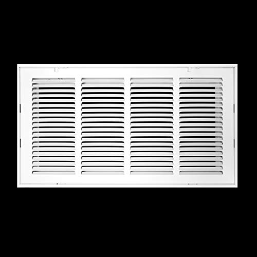 Image of Fits 20x10 Duct Opening | Steel Return Air Filter Grille by Handua [Removable Door] for 1-inch Filters | Vent Cover Grill | White | HVAC Cold Air Intake Grille | Out Dim: 22 5 /8 inchW X 12 5 /8 inchH
