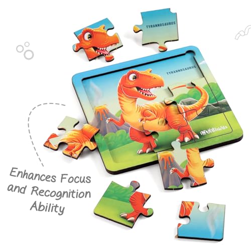 Image of Intelliskills Premium Jigsaw Puzzle for Kids, 36 Pcs Puzzle Set, Set of 4 Fun Learning&Educational Toy for Enhancing Concentration, Puzzle for Kids 3+Years,Best Birthday Gift, BIS Certified (Dinosaur)