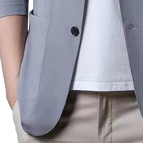 Mens Two Botton Lightweight Suit Jacket Casual Sport Travel Suit Coats Notched Lapel Business Blazer Jackets4