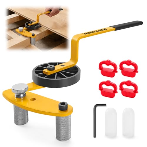 WORKEASE Deck Board Straightening Tool, Lever-Action Plate & Beam Straightener for Wooden and Metal Joists, with Silicone Protective Sleeve to Reduce Wear (Fits Single & Double Layer Beams)