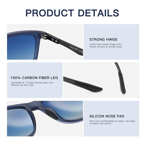 Square Ultralight Carbon Fiber Polarized Sunglasses Men Trendy Driving Fishing Golf Sports Shadow UV400 Protection4