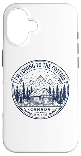 Hand-drawn Coming Cottage Canada Estd. 2026 Retro Vintage �X�}�z�P�[�X iPhone 16 �p