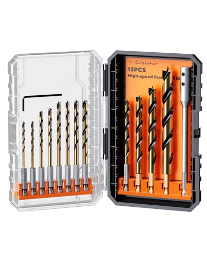 Crosstar 13-Piece Brad Point Drill Bit Set