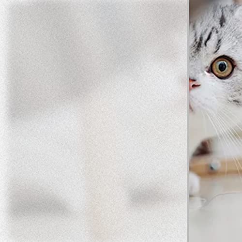 Geahod Milchglasfolie Fensterfolie Selbsthaftend Blickdicht UV-Schutz Sichtschutzfolie Statisch haftenden Glasaufkleber Ohne Klebstoff für Badzimmer Küche und Büro 60*200cm Cover