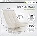 Juskys Relaxsessel Korsika - Ergonomisch & 360° drehbar, klappbar mit 5-lagiger Polsterung - Gemütlicher Cord Sessel für Wohnzimmer - Beige