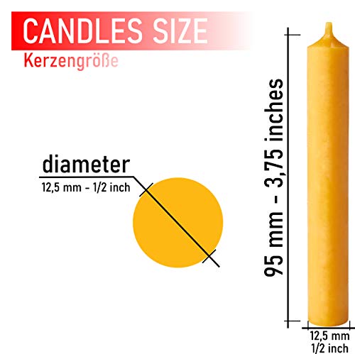 BRUBAKER 20-Pack Of Tree Candles 100% Beeswax Christmas Candles Pyramid Candles Honey-Yellow