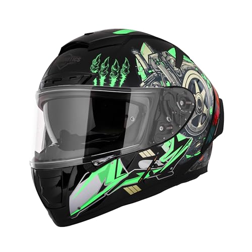 Image of Steelbird SBH-32 Trickster Bluetooth ISI and Dot Certified Full Face Helmet for Men and Women with Inner Smoke Sun Shield
