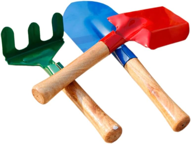 Kisangel 1set Portable Gardening Tool Boy Girl Garden Shovel Combination Ergonomic Design Lightweight and for Flowering and Garden Activities Random Color