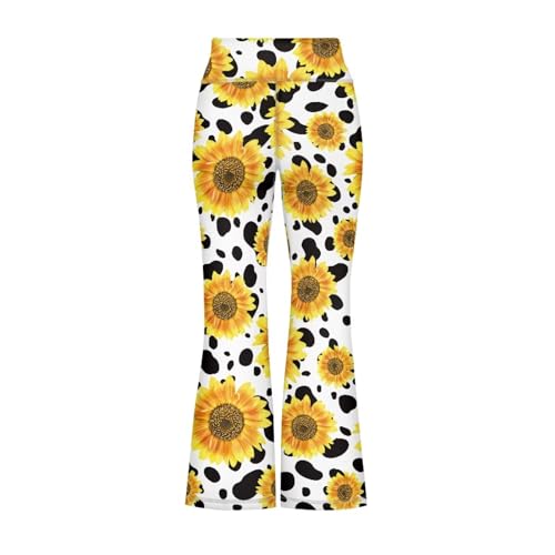 Girls Flare Leggings Soft High Waisted Yoga Pants Bell Bottoms Athletic Dance Yoga Bootcut Pants for Girls 5-12Y3