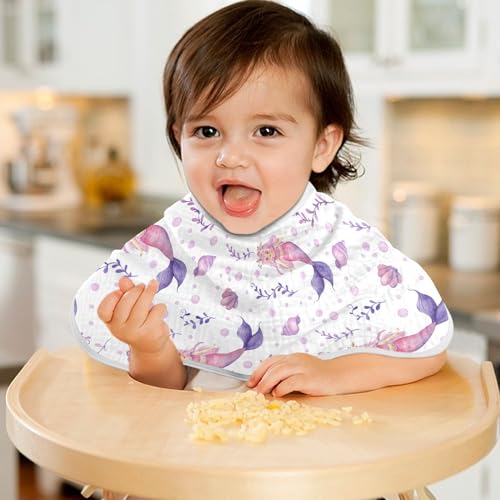 Muslin Baby Burp Cloths, Purple Mermaid Baby Bibs Rags Comfy Soft Absorbent in for Newborn Boys and Girls 1 Piece 22 x 11 Inch4