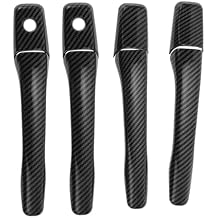 Motoforti Car Door Handle Cover Trim, Side Door Handle Cover, for Mitsubishi Lancer EVO 2002-2007, ABS Carbon Fiber Black 1 Set