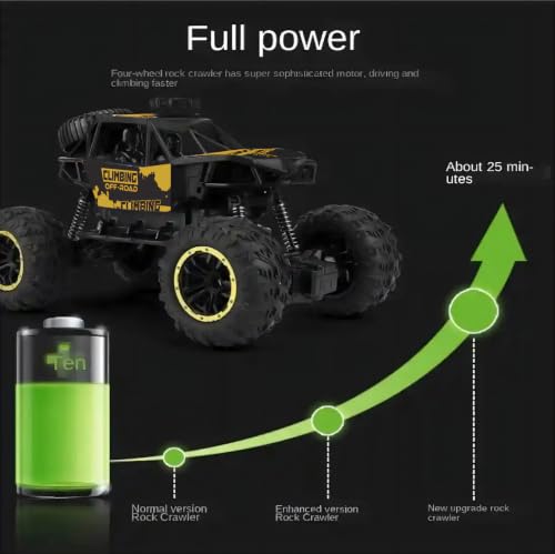 Image of CADDLE & TOES Remote Controlled Monster Like Model Sports Car and Controlling Speed with Gun Remote Toy (Green), Kid, Rechargeable Car for Kids| Monster Truck (Xt-Smoke-Yellow)