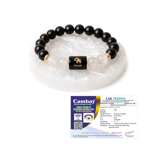 Image of Zodiac Crystal Bracelet with Raw Selenite Plate for Men & Women | Aries, Taurus, Gemini, Cancer, Leo, Virgo, Libra, Scorpio, Sagittarius, Capricorn, Aquarius & Pisces Rashi Bracelet | Astrology Healing Crystal Gift