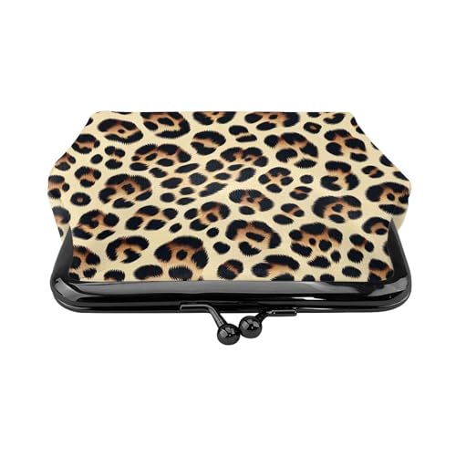 Pu Leather Buckle Coin Purse Leopard-Print-Natural-Hunting Girls Kiss-Lock Change Purse Wallets2