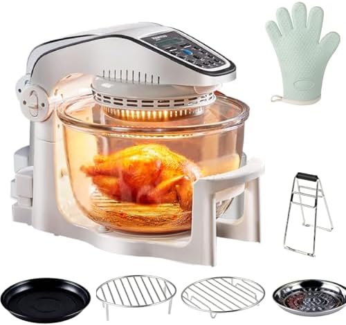 10L Halogen Air Fryer, Digital Touch Screen, 50-250°C Temp Range, Oil-Free Cooking, Easy Clean Non-Stick Basket, Ideal for Family Meals
