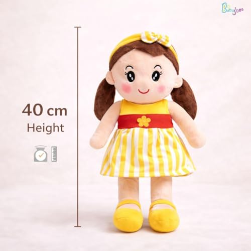 Image of Cute Soft Baby Doll Plush for Kids | Plush Stuffed Toy Doll for Girls & Boys | Super Soft Cuddly Hug Toy Doll | Washable Plush Doll for Girls - 40 CM (Yellow)