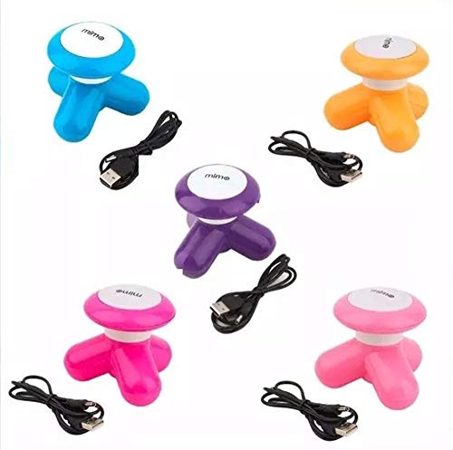 MINI MASSAGEADOR PORTÁTIL A PILHA OU USB COM 3 PONTOS RELAXANTE