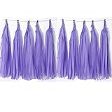 Tissue Paper Tassels Garland Banner Table Decor Party Banner Wedding Birthday Baby Shower Nursery Party Decorations Supplies (20, Purple)
