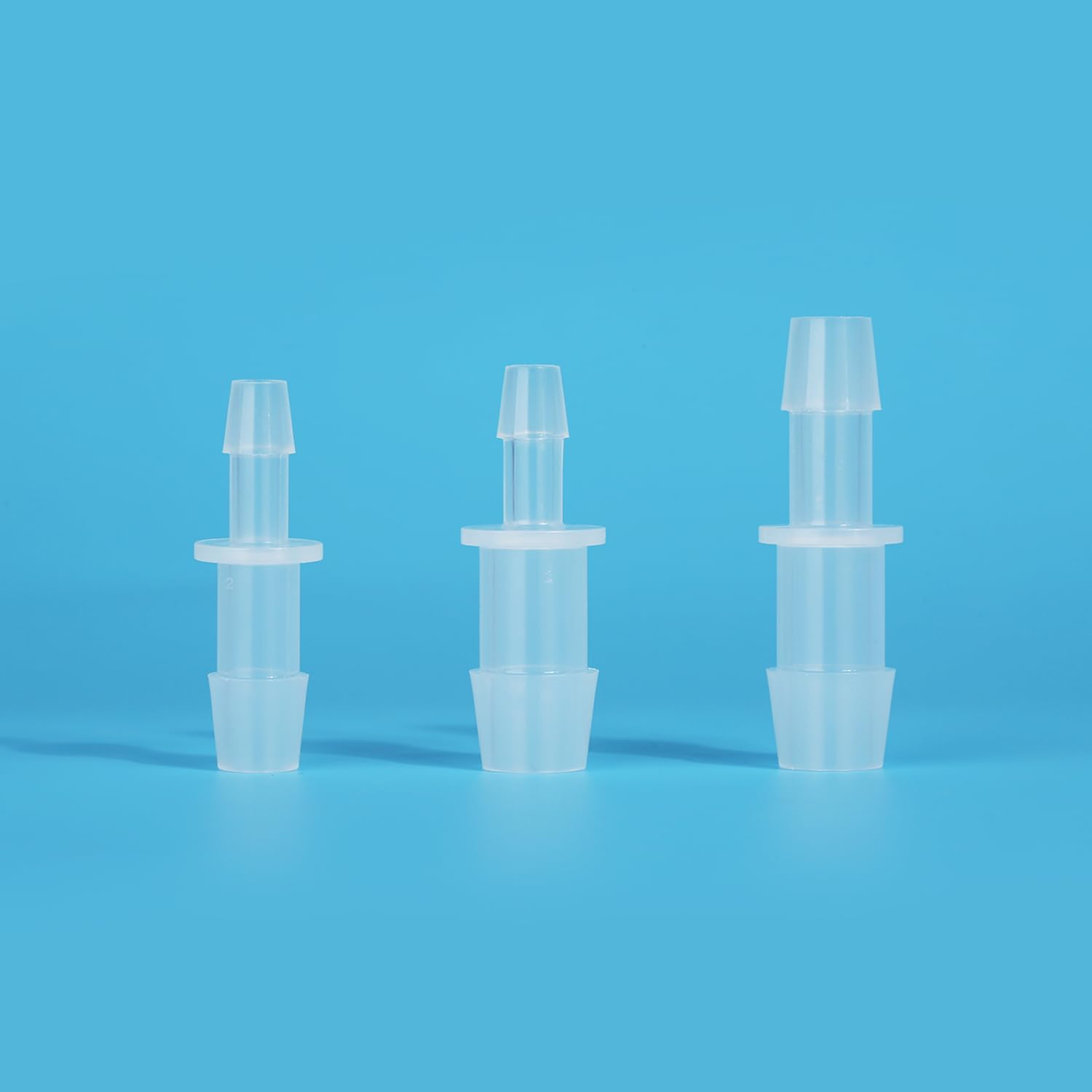 10pcs 1/8" to 1/4" Barb Reducer, Polypropylene Tubing Connectors | Compatible with 1/8"&1/4" ID Tubing, Autoclavable(130℃,30 min,1 cycle), For fluid paths in Biopharma, Labs & Food Processing