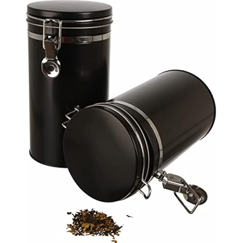 Dosenritter | 2x Kaffeedose/Vorratsdose mit Bügelverschluss und Silikondichtung, luftdicht aus Metall für je 500g Kaffee | 20 x 10.4cm (H,ø) | auch ideal als Mehl- oder Reisdose Cover