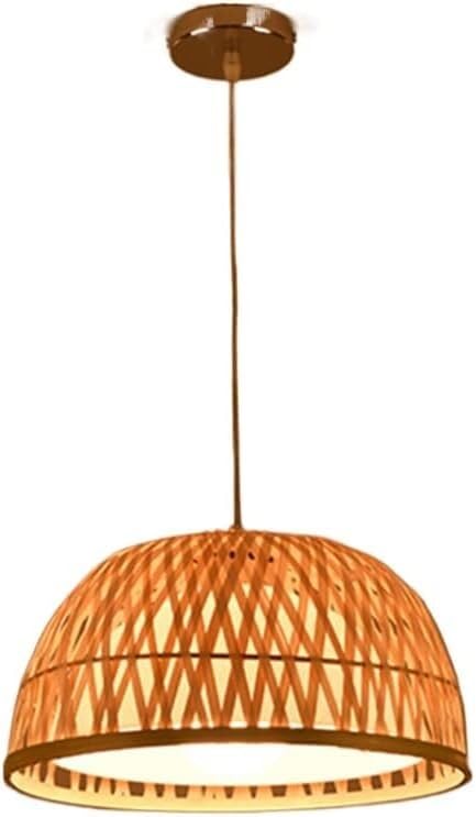 Lustre en rotin tressé luminaire moderne et épuré de style rétro pour salon