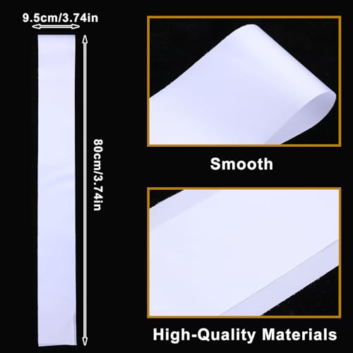 JIEYAO 25 Pcs White Sashes Blank, DIY Bride Pageant Sashes Blank Satin Sash Plain Custom Sash for Homecoming Prom Party Decor2