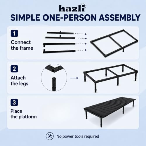 Image of hazli Portable Car Bed for SUV Camping - Adjustable Sleeping Platform 52 inch-72 inch to Fit Most Vehicles, Adjustable Legs, 5-Minute Tool-Free Setup
