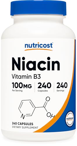 Nutricost Niacin (Vitamin B3) 100mg, 240 Capsules - with Flushing, Non-GMO, Gluten Free