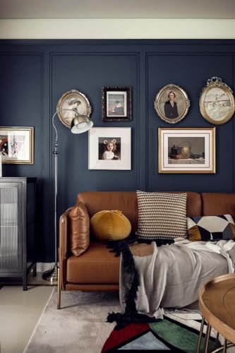 Image of Safiyya Peel and Stick Wallpaper Dark Blue Contact Paper Solid Color Decorative Self Adhesive Removable Wallpaper Modern Contact Paper for Wall Vinyl Roll 118 inchx17.7 inch
