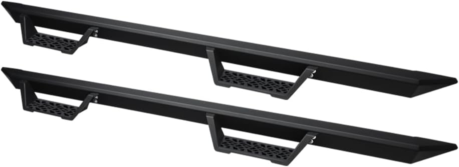 7422455148145 Compatible with 2007-2021 Toyota Tundra CrewMax (Crew) Cab Matte Black Steel Modular Drop Step Side Nerf Bars