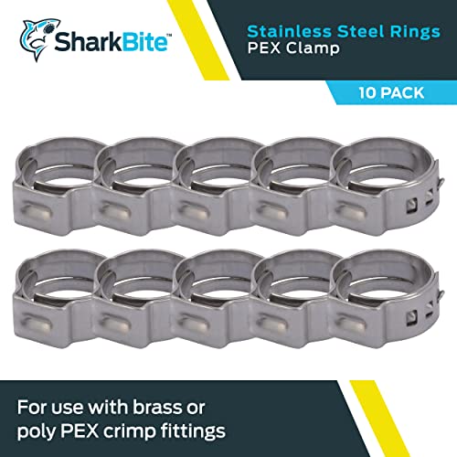 Image of SharkBite 3 /8 Inch Clamp Ring, Stainless Steel Plumbing Fitting, PEX Pipe, PE-RT, UC952A