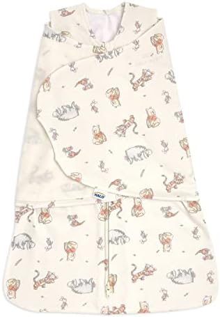 HALO Disney Baby 100% Cotton Sleepsack Swaddle, 3-Way Adjustable Wearable Blanket, TOG 1.5, Winnie Frolic, Newborn, 0-3 Months