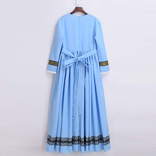 Women Victorian 1860S Dress With Petticoat Civil War Dress Vintage Costumes (M, Light Blue) #TOP5