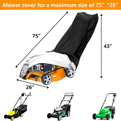 image for Lawn Mower Cover, ZVF 300D Oxford Lawn Mower Cover Waterproof for Most
