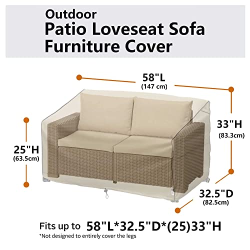 Flexiyard Waterproof Outdoor Sofa Cover, 600 D Patio Loveseat Cover 2-Seater Bench Cover, Durable All Weather Patio Furniture Covers For Small Garden Bench Lounge Chair With Air Vents And Handles #TOP4