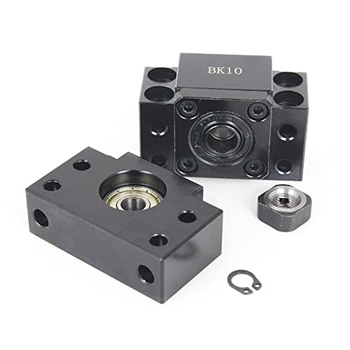 Rattmmotor Ballscrew End Supports 1Pcs Bk10 + 1Pcs Bf10 For Cnc Router Parts Rm / Sfu1204 Ballscrew 1204 Ball Screw End Support #TOP19