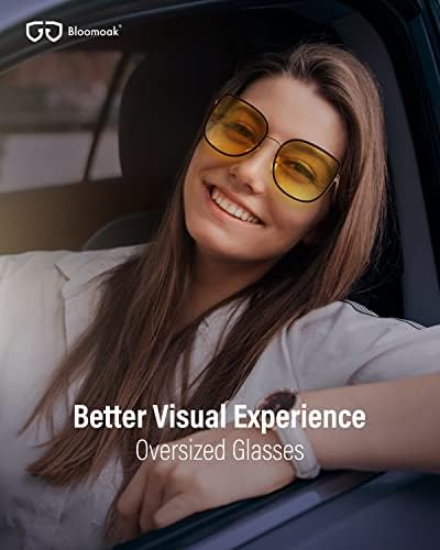 Bloomoak Trendy Night Driving Glasses for Women/Polarized Night Vision Glasses/Anti Glare/UV 400 Protection