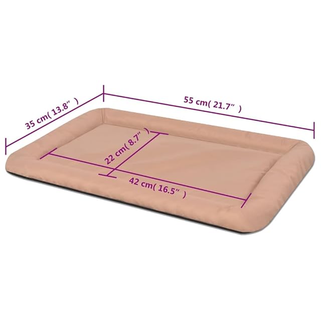Foto 2 de 5 de vidaXL Colchón Cama de Perros Lavable Cómoda Tamaño M Beige Mascotas Animales