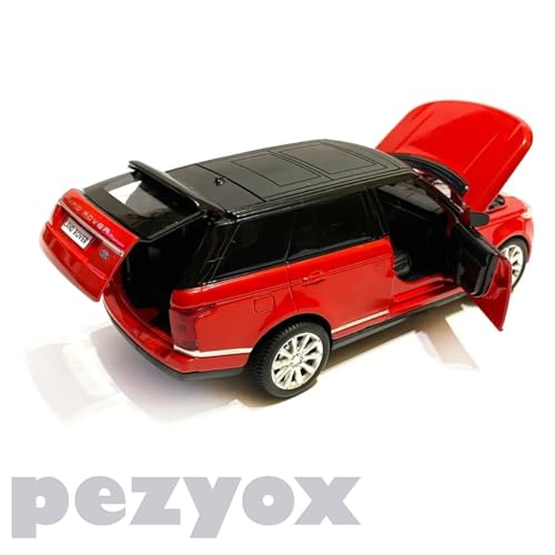 Image of Diecast 1:32 Range Rover Metal Car Die Cast Metal Toy Car Model Car Light Sound Pullback Openable Door Car for Kids (Red)
