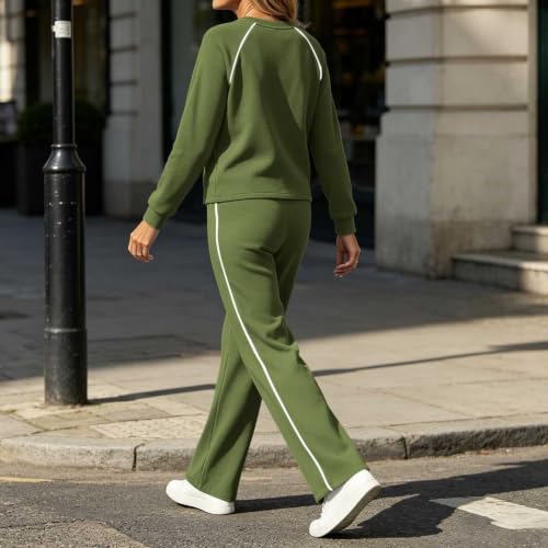Sweatsuits For Women Crew Neck Casual Athleisure Loungewear Set Fall Daily - image 7