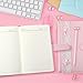 Thenshop 3 Pcs Pink Bow Journal Christmas Coquette Gift Set A5 Hardcover Leather Lace Pink Diary with Crystal Bow Pen & Box Aesthetic Preppy Notebook Cute Xmas Birthday Gift for Women Girls