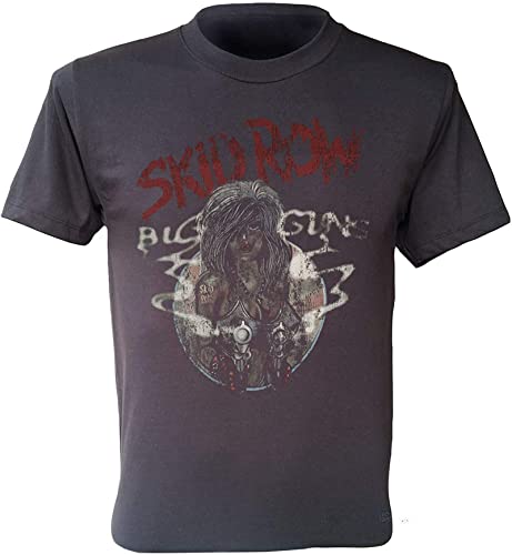 Photo de Skid Row T Shirt Big Guns Logo Heavy Metal Retro Men Tee Charcoal S