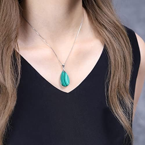 COAI 925 Sterling Silver Teardrop Stone Necklace for Women Girls
