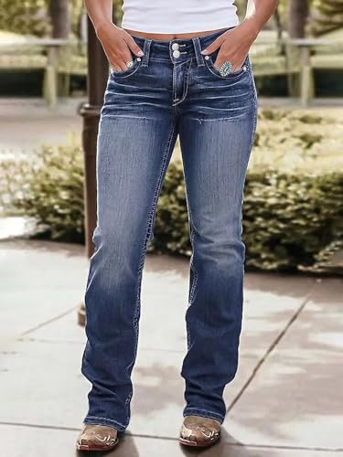 Image of Flamingals High Waist Boot Cut Jeans for Women Flare Denim Pants