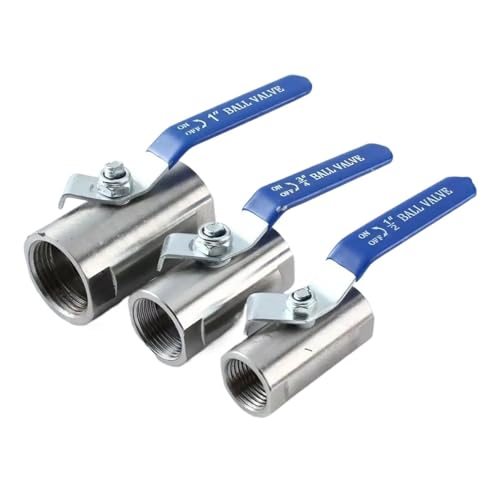 Válvula de bola de acero inoxidable roscada DN15 para fluidos con mango de vinilo protector 2