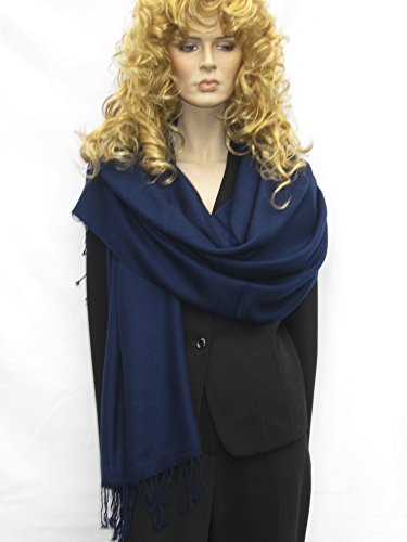 Pashmina Shawl/Scarf (Pure Pashmina- 3 Ply) From Cashmere Pashmina Group Inky Navy) #TOP5