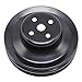 Black Double Groove Steel Water Pump Pulley Fits For Ford 260 289 302 351W 1965-1969 V8
