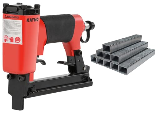 Image of Kaymo NEO-8016 Pneumatic Stapler with Heavy Duty Staple Size 80 Series 6mm (10000 Pieces) | 80 Series Compatible | 60-90 PSI | 890g Lightweight | Metal Magazine | Rubber Grip | Fixed Top Air Exhaust