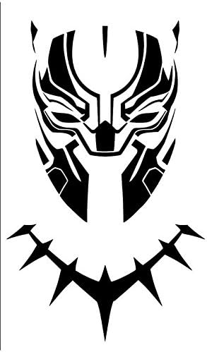 Creative Concept Ideas Black Panther Mask Decal Vinyl Sticker|Cars Trucks Vans Walls Laptop| Black |6.5 x 4.5 in|CCI1624