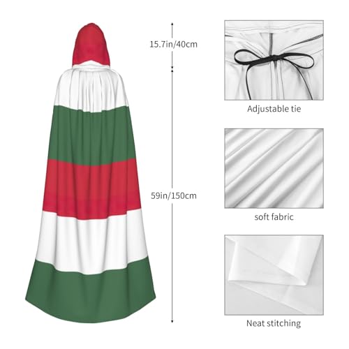 Cape à capuche motif drapeau Hongrie longue pour adulte homme femme
